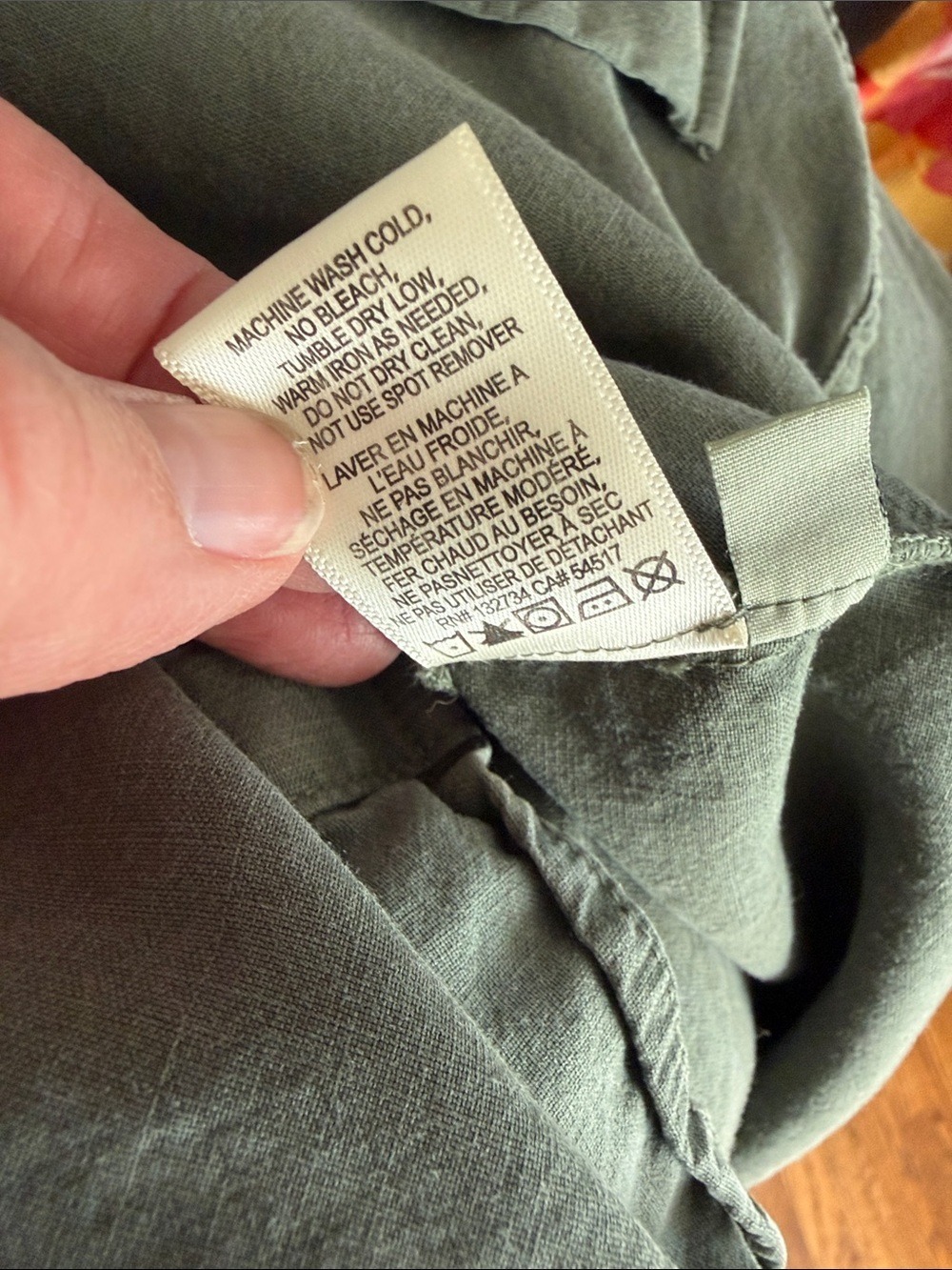 Cloth & Stone Olive Green Shirt Dress XS Button Front Utility Casual - Picture 13 of 13